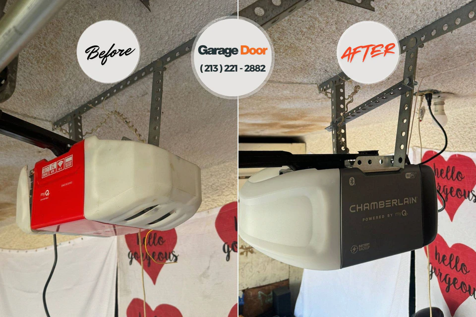 Before and after: garage door repair Mason, MI